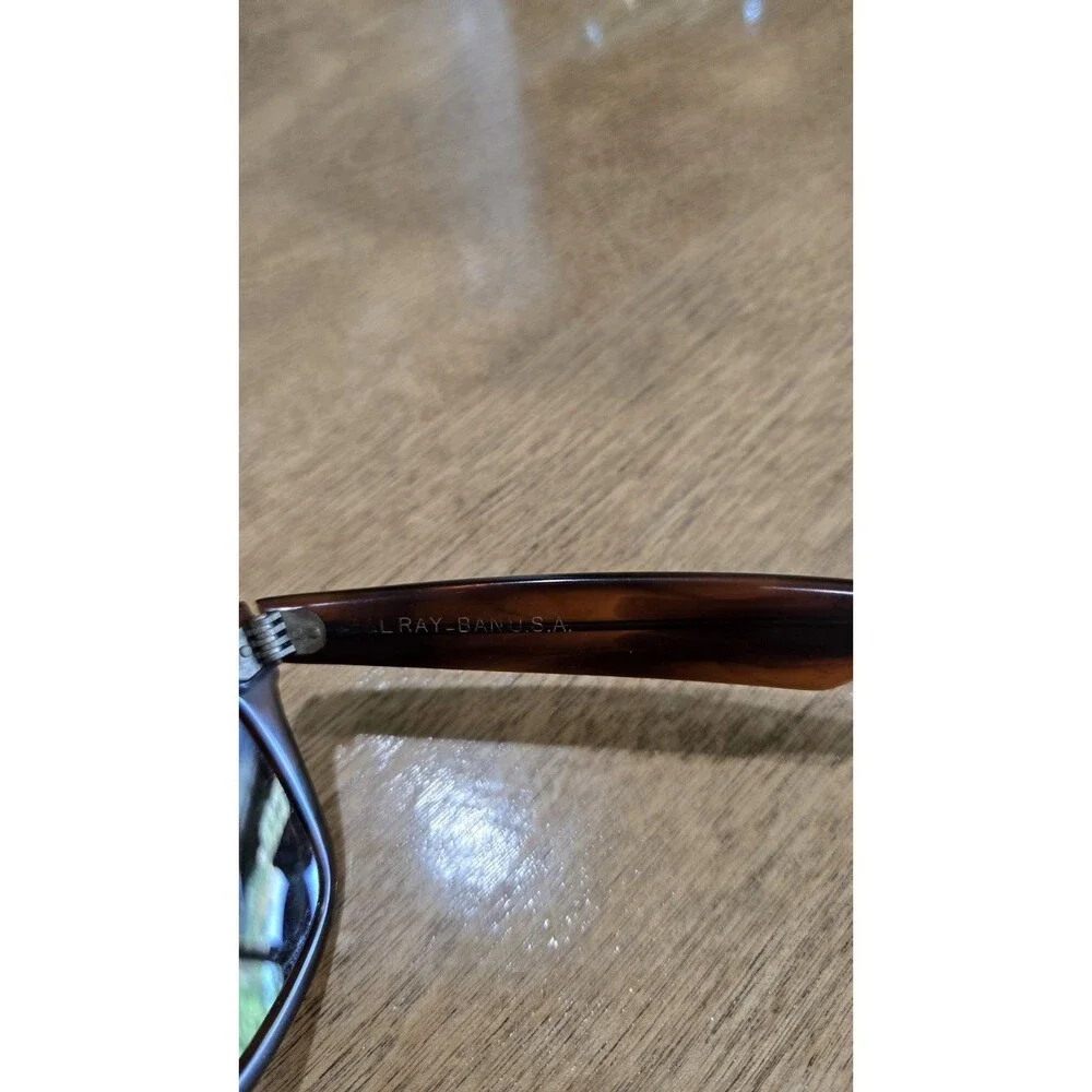 Vtg 60s 70s B&L 5024 Ray-Ban USA Wayfarer Mock Tortoise thick Frame Sunglasses